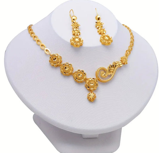 2pcs 22K Gold Plated Jewelry Set