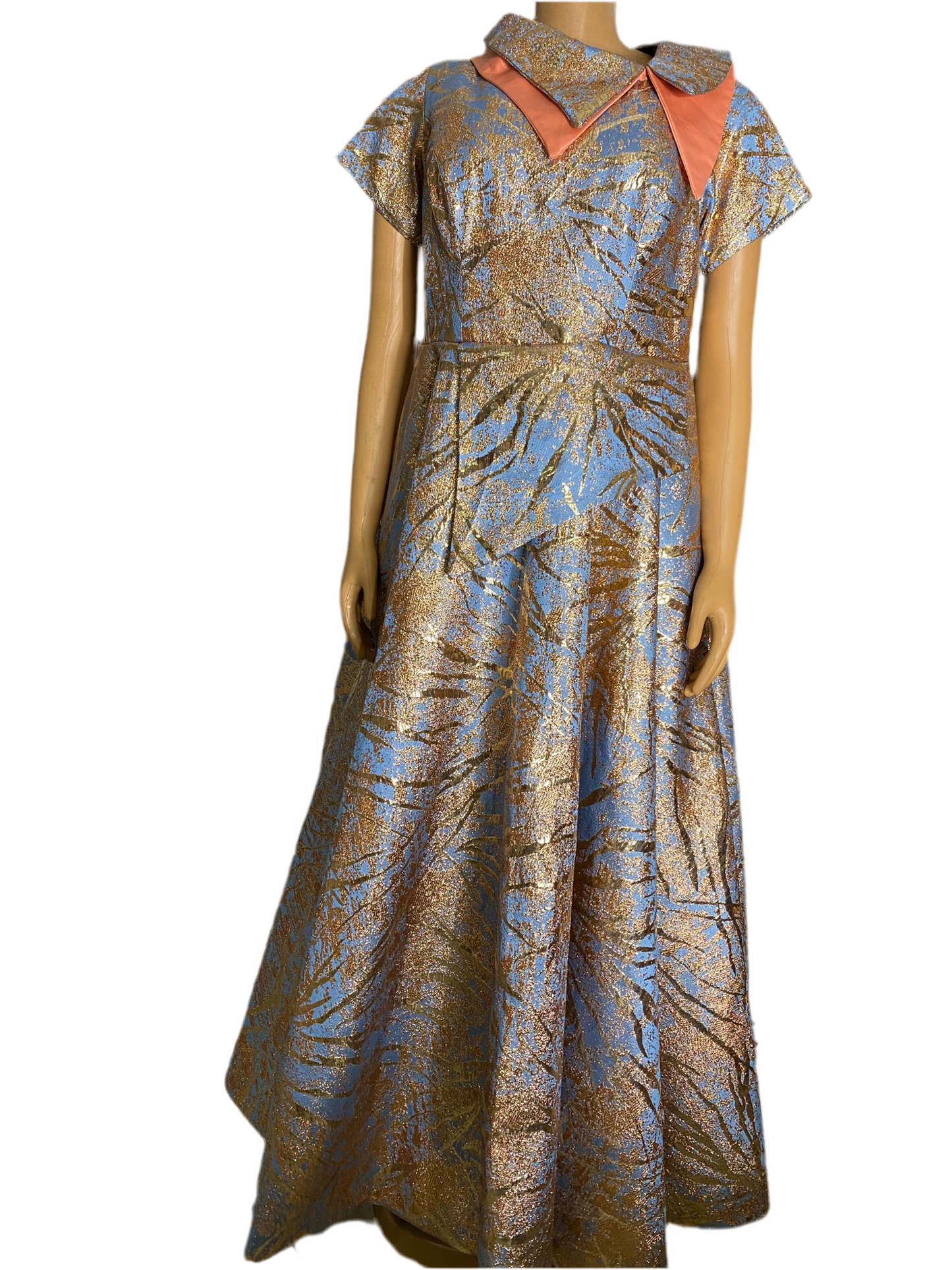 Afro Faith Damask Brocade Dress