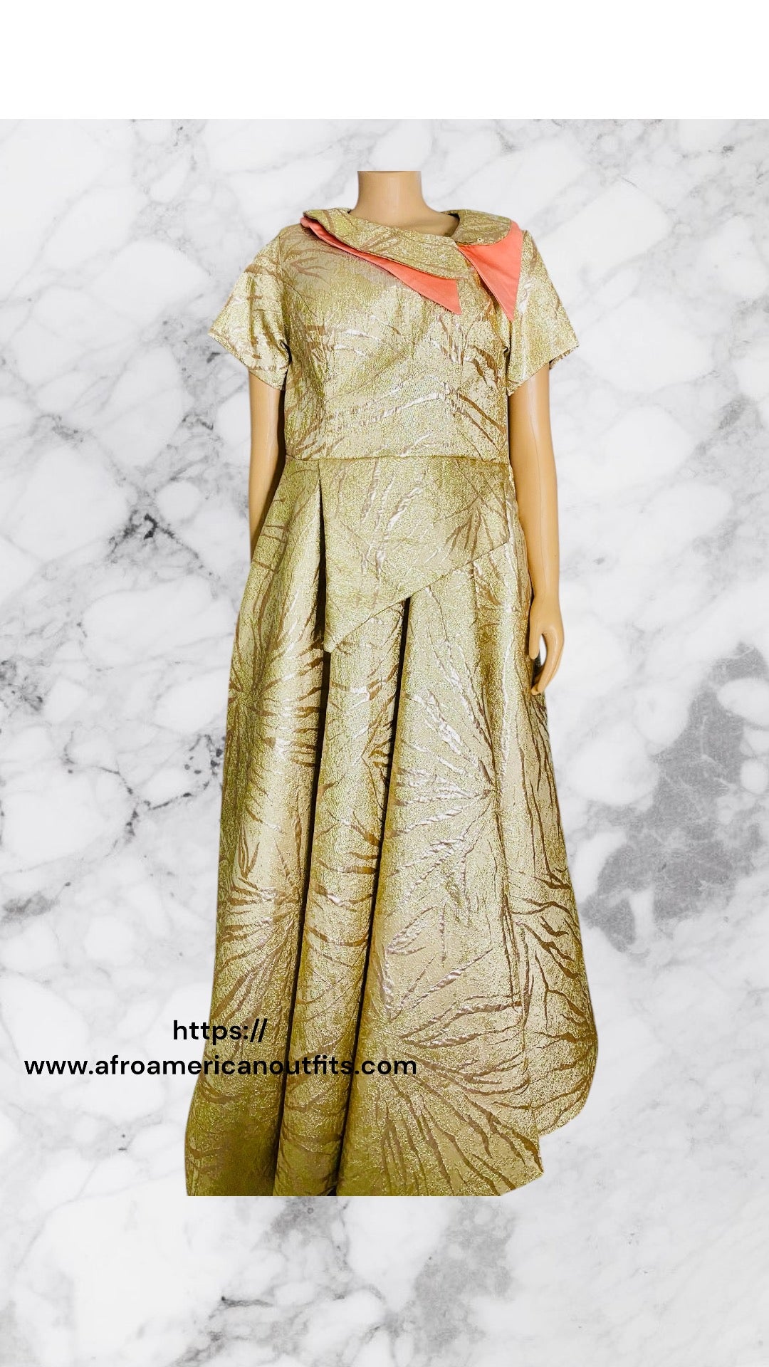 Afro Faith Damask Brocade Dress