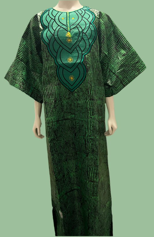 Embroidered Adire Kaftan