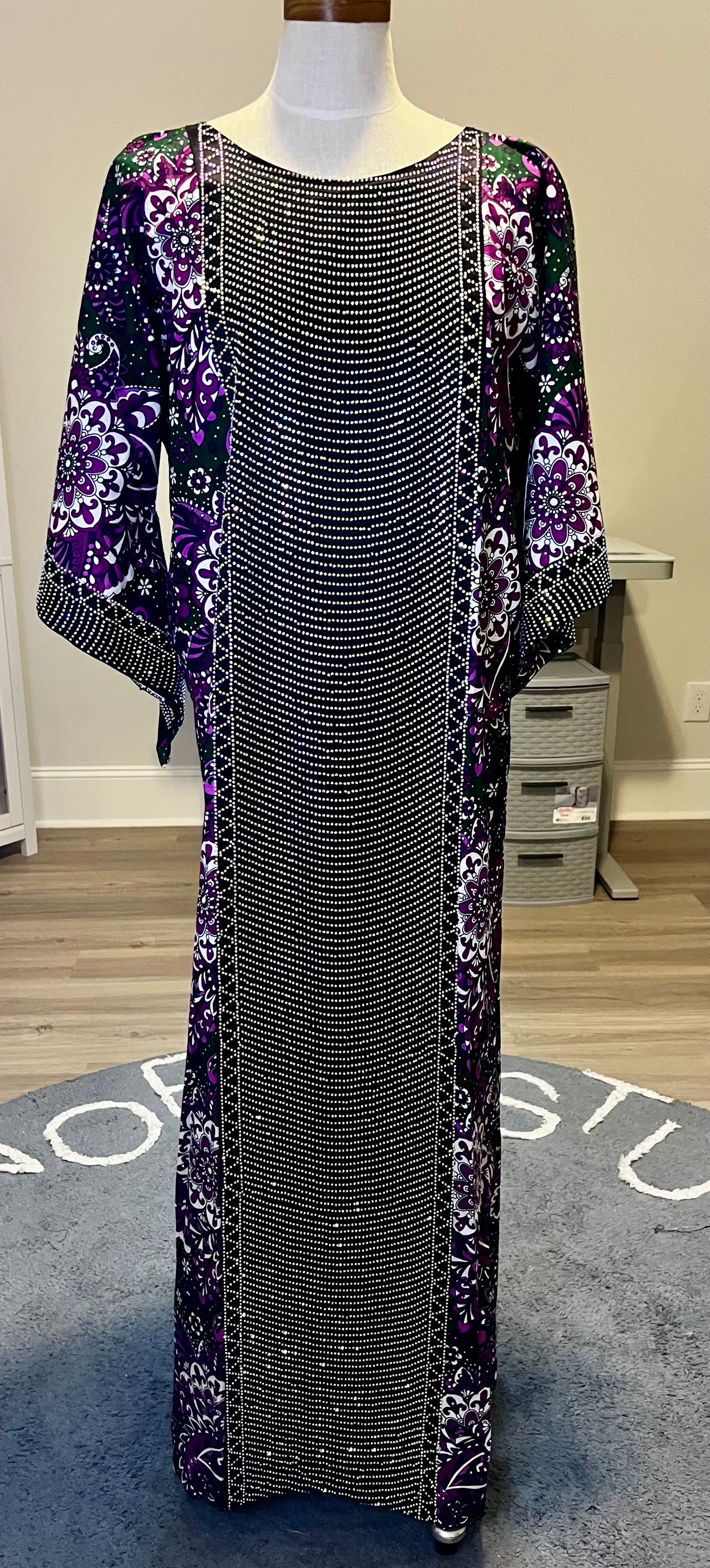 Ankara Kaftan with Front Stones