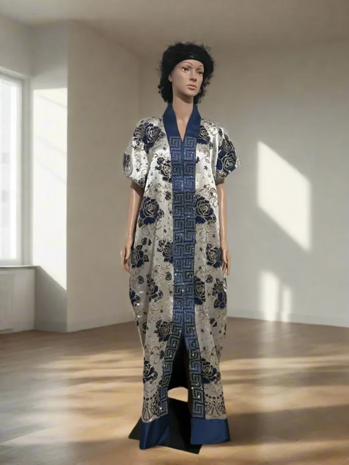 African Luxury Mixed Brocade Medi Bubu - Image 7