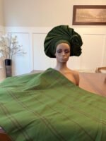Traditional African Bridal and Rich Aunty Headgear/Head Tie Aso-Oke/Kente Auto Gele 2p Set Gele and Ipele - Image 3
