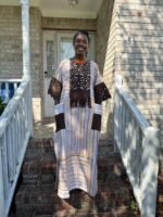 Special African Traditional Woven Aso-Oke/Kente Bubu Maxi Dress - Image 2