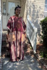 Unique African Traditional Woven Aso-Oke/Kente Bubu Maxi Dress - Image 2