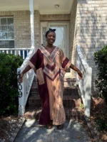 Special Occasions African Traditional Woven Aso-Oke/Kente Dress - Image 3