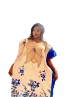 African Luxury Embroidered Damask Brocade Bubu