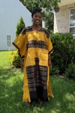 Special Occasions African Traditional Woven Aso-Oke/Kente Dress - Image 9