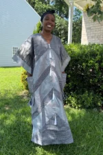 Unique African Traditional Woven Aso-Oke/Kente Bubu Maxi Dress - Image 10