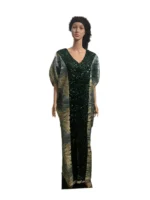 African Unique Damask Brocade with Sequins Boubou/Maxi Dress - Image 9