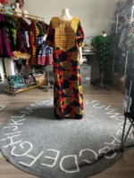 African Print Ankara Unique Embroidered Kaftan Dress - Image 9