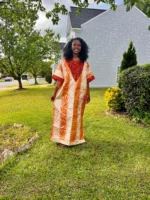African Unique Damask Brocade with Sequins Boubou/Maxi Dress