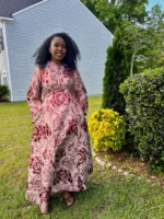Luxury Damask Brocade Ftted Dress - Image 6