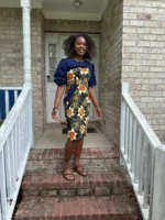 African Floral Print Ankara Dress - Image 3