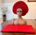 Traditional African Bridal and Rich Aunty Headgear/Head Tie Aso-Oke/Kente Auto Gele 2p Set Gele and Ipele - Image 10