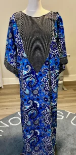 Beautiful Glittering Stone design African Ankara Print Kaftan/Dress - Image 3