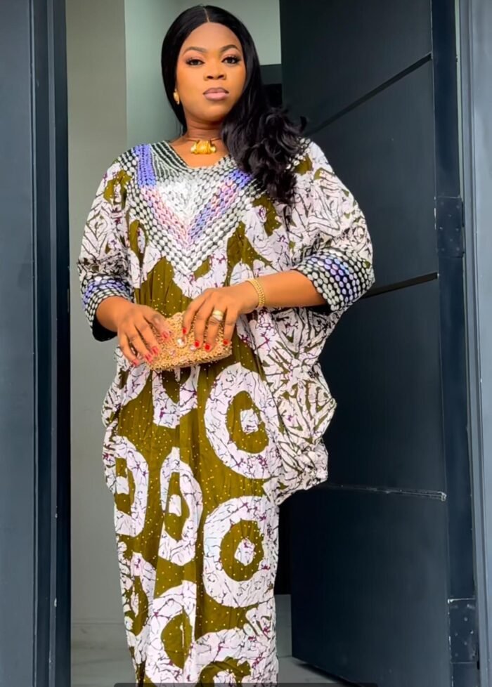 African Print Ankara Hand Beaded Bubu - Image 3