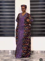 Beautiful Glittering Stone design African Ankara Print Kaftan/Dress