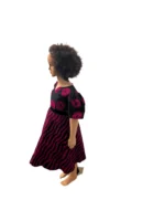 African Ankara Girls Afro Sunshine Ball Dress - Image 6