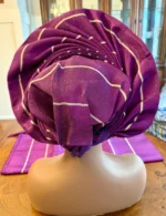 Traditional African Bridal Headgear/Head Tie Aso-Oke/Kente Auto Gele 2p Set Gele and Ipele - Image 3
