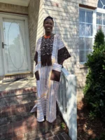 Special African Traditional Woven Aso-Oke/Kente Bubu Maxi Dress - Image 6