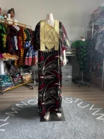 African Print Ankara Unique Embroidered Kaftan Dress - Image 6