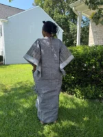 Unique African Traditional Woven Aso-Oke/Kente Bubu Maxi Dress - Image 6