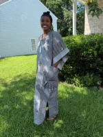 Unique African Traditional Woven Aso-Oke/Kente Bubu Maxi Dress - Image 7
