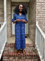 African Print Ankara Tie waist Sisi Eko Dress - Image 8