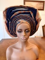 Traditional African Bridal Headgear/Head Tie Aso-Oke/Kente Auto Gele 2p Set Gele and Ipele - Image 2