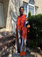Special African Traditional Woven Aso-Oke/Kente Bubu Maxi Dress - Image 9