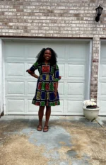 African Print Ankara Afro Tiara Dress Multicolored Dress - Image 8