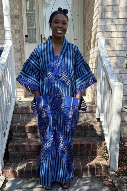 Unique African Traditional Woven Aso-Oke/Kente Bubu Maxi Dress