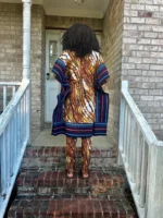 African Print Ankara Aso-Oke/Kente Kimono 2p Pant Set - Image 5