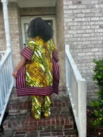 African Print Ankara Aso-Oke/Kente Kimono 2p Pant Set - Image 7