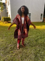 African Print Ankara Aso-Oke/Kente Kimono 2p Pant Set - Image 8