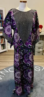 Beautiful Glittering Stone design African Ankara Print Kaftan/Dress - Image 9