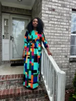 African Print Ankara Tie waist Sisi Eko Dress - Image 12
