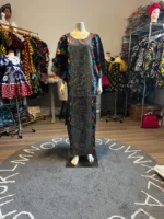 Beautiful Glittering Stone design African Ankara Print Kaftan/Dress - Image 10