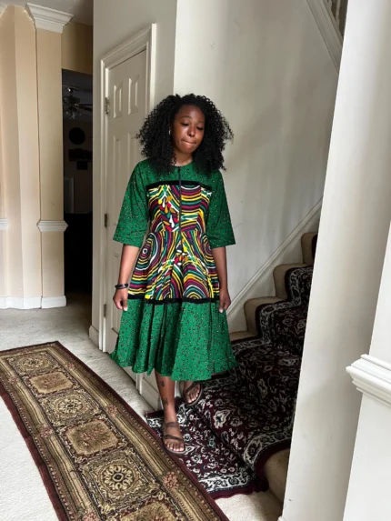 African Prints Ankara Afro Tallia Front Zip Flare Dress