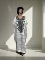 Luxury Damask Brocade Afro Embroidered Kaftan - Image 7