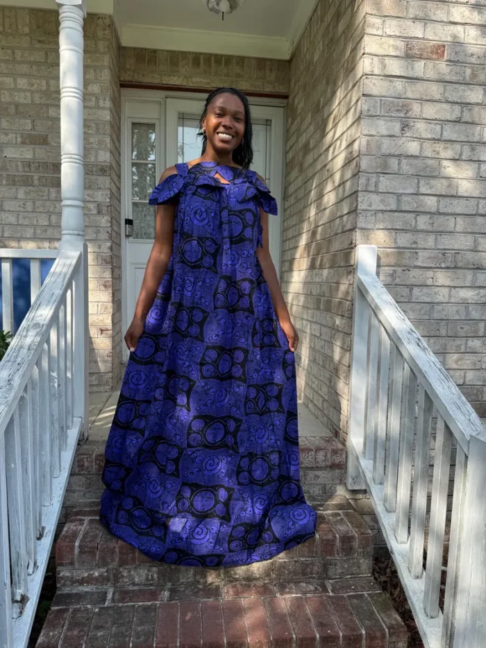 African Ankara Print Summer Long Maxi Dress - Image 4