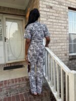 African Print Ankara Mixed Aso-Oke/Kente Afro Gabriella Cropped Top 2p Pant Set - Image 3