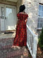 African Print Ankara Smoked Upper Long Dress - Image 3