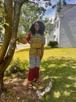 African Print Ankara Cropped Top 2p Pant Set - Image 6