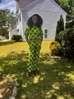African Print Ankara Cropped Top 2p Pant Set - Image 8