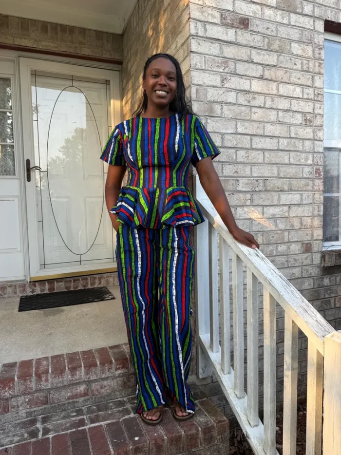 African Ankara Print Capris/Palazzo 2p Pant Set - Image 5