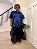 Modern Luxury 2 tone European Organza/Damask Brocade Bubu/Boubou Maxi Dress with inner wear - Image 16