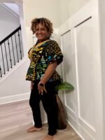 Uniquely Designed African Prints Ankara Stonned with Trimmings Afro Lesedi Fitted Tops/Blouse - Image 7