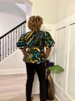 Uniquely Designed African Prints Ankara Stonned with Trimmings Afro Lesedi Fitted Tops/Blouse - Image 6